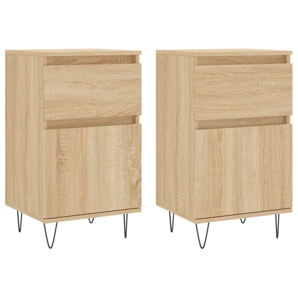 Sideboards 2 pcs sonoma oak 40x35x70 cm engineered wood