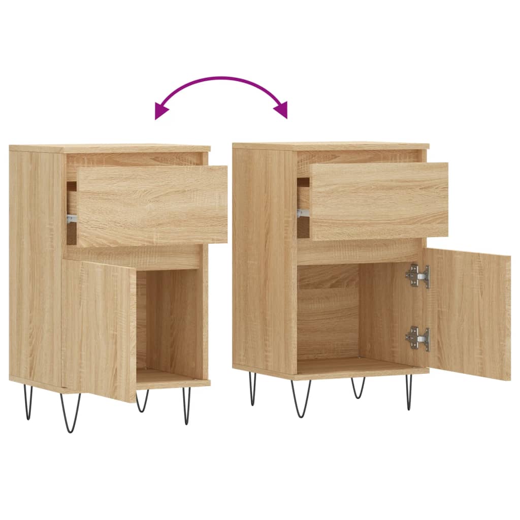 Sideboards 2 pcs sonoma oak 40x35x70 cm engineered wood