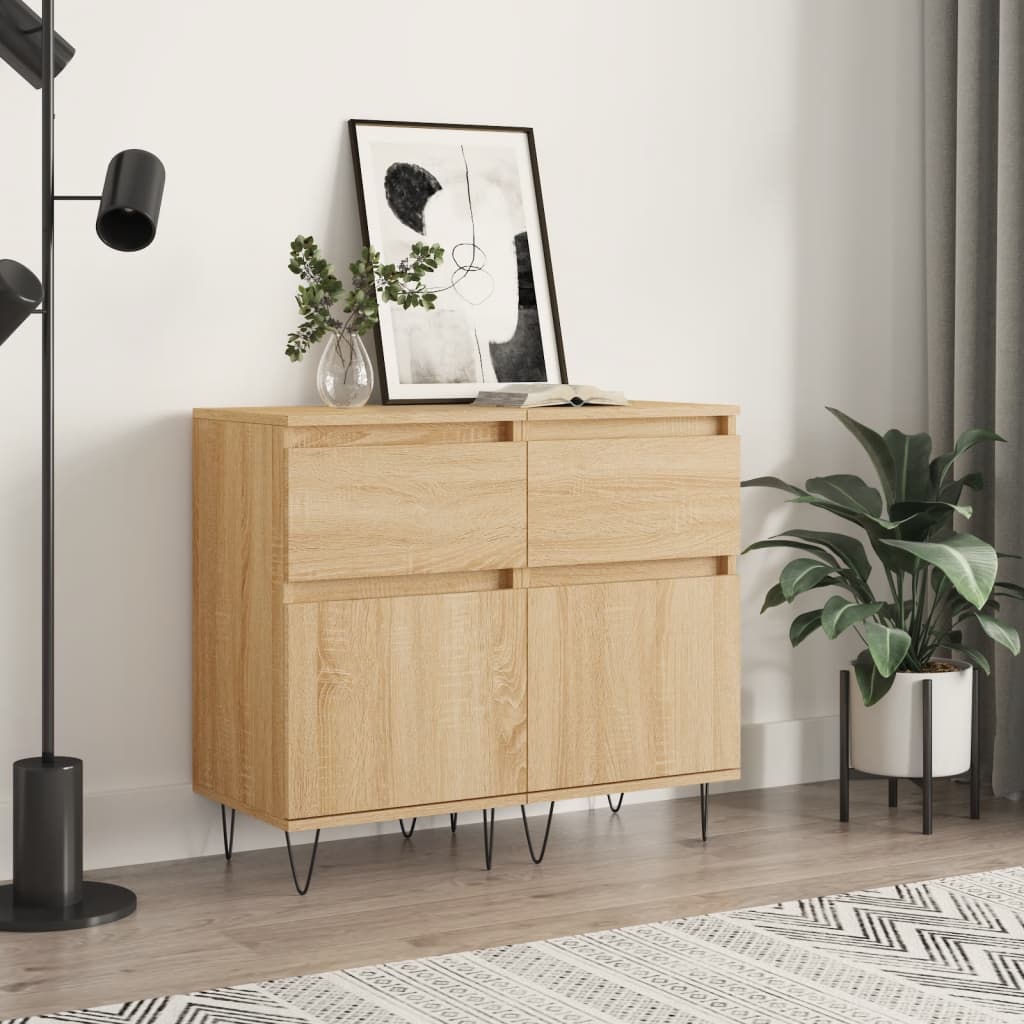 Sideboards 2 pcs sonoma oak 40x35x70 cm engineered wood