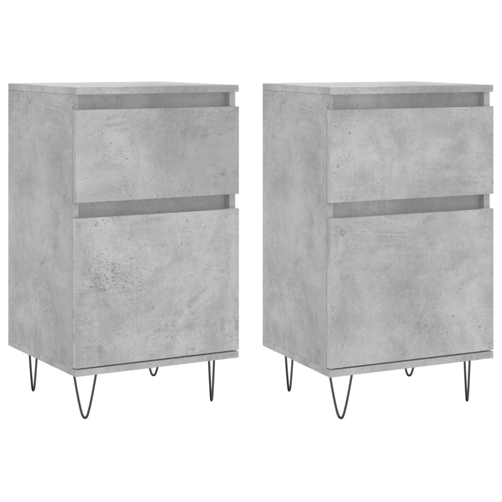 Buffets 2 pcs gris béton 40x35x70 cm bois d'ingénierie