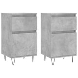 Buffets 2 pcs gris béton 40x35x70 cm bois d'ingénierie