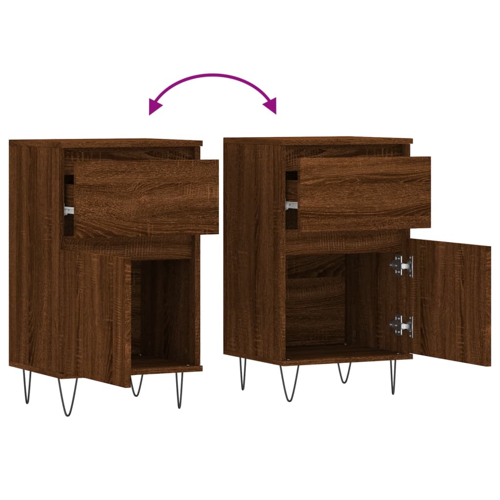 Sideboards 2 pcs oak brown 40x35x70 cm engineered wood