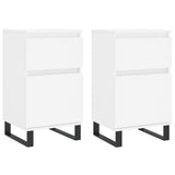 Buffets 2 pcs blanc 40x35x70 cm bois d’ingénierie