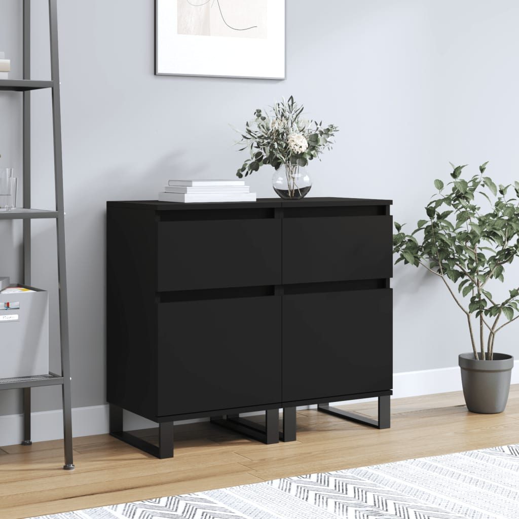 Sideboards 2 pcs black 40x35x70 cm engineered wood