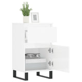 Buffets 2 pcs blanc brillant 40x35x70 cm bois d'ingénierie