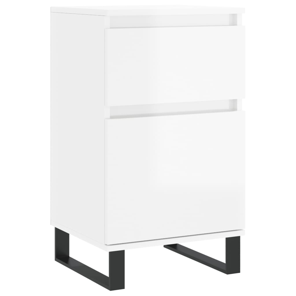 Buffets 2 pcs blanc brillant 40x35x70 cm bois d'ingénierie