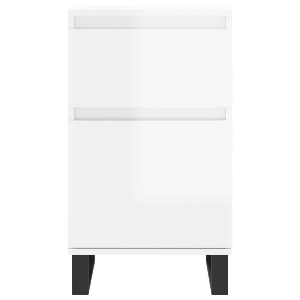 Buffets 2 pcs blanc brillant 40x35x70 cm bois d'ingénierie