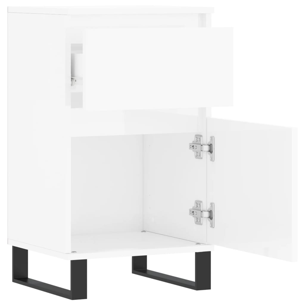 Buffets 2 pcs blanc brillant 40x35x70 cm bois d'ingénierie