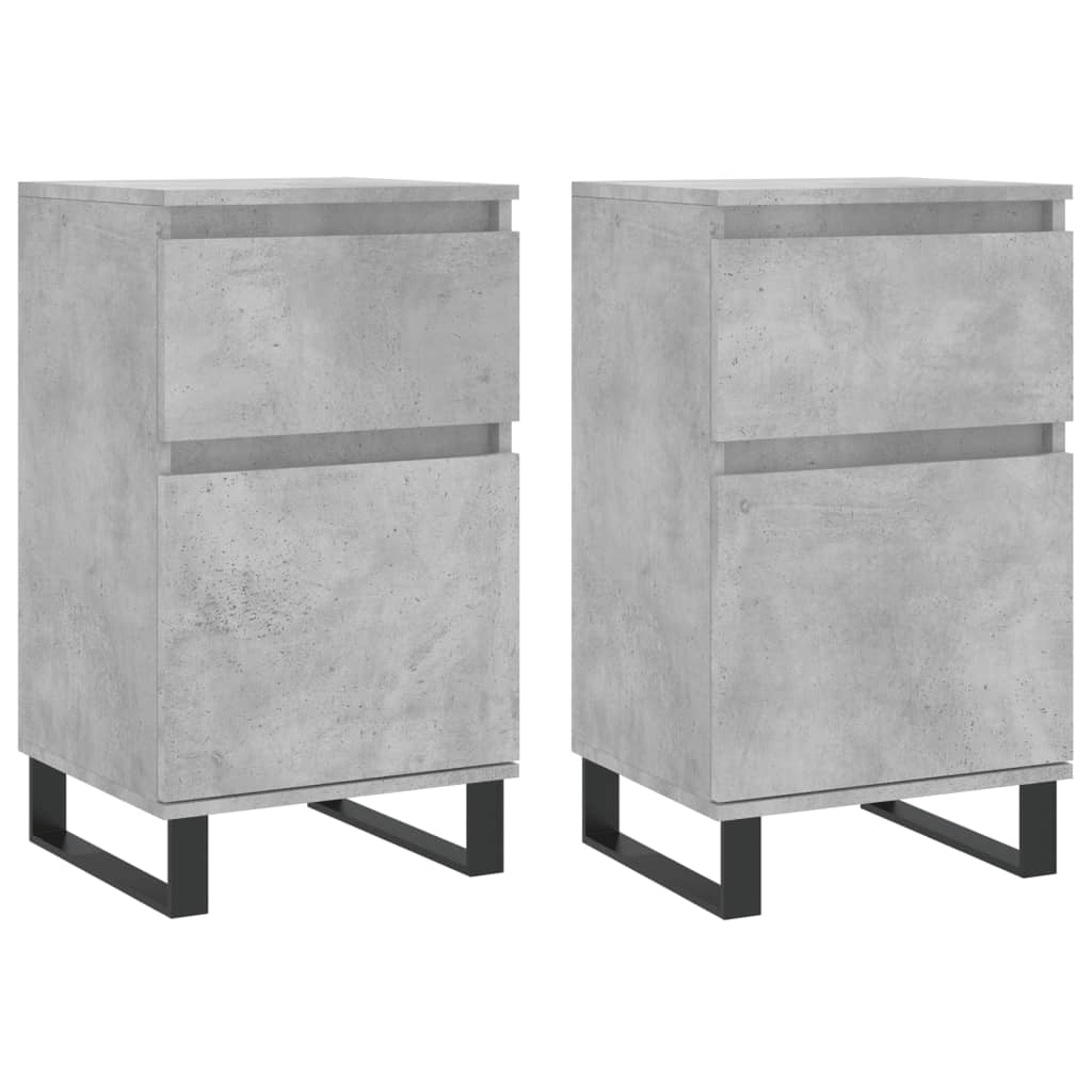 Sideboards 2 pcs concrete gray 40x35x70 cm engineered wood