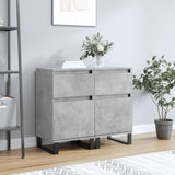 Sideboards 2 pcs concrete gray 40x35x70 cm engineered wood