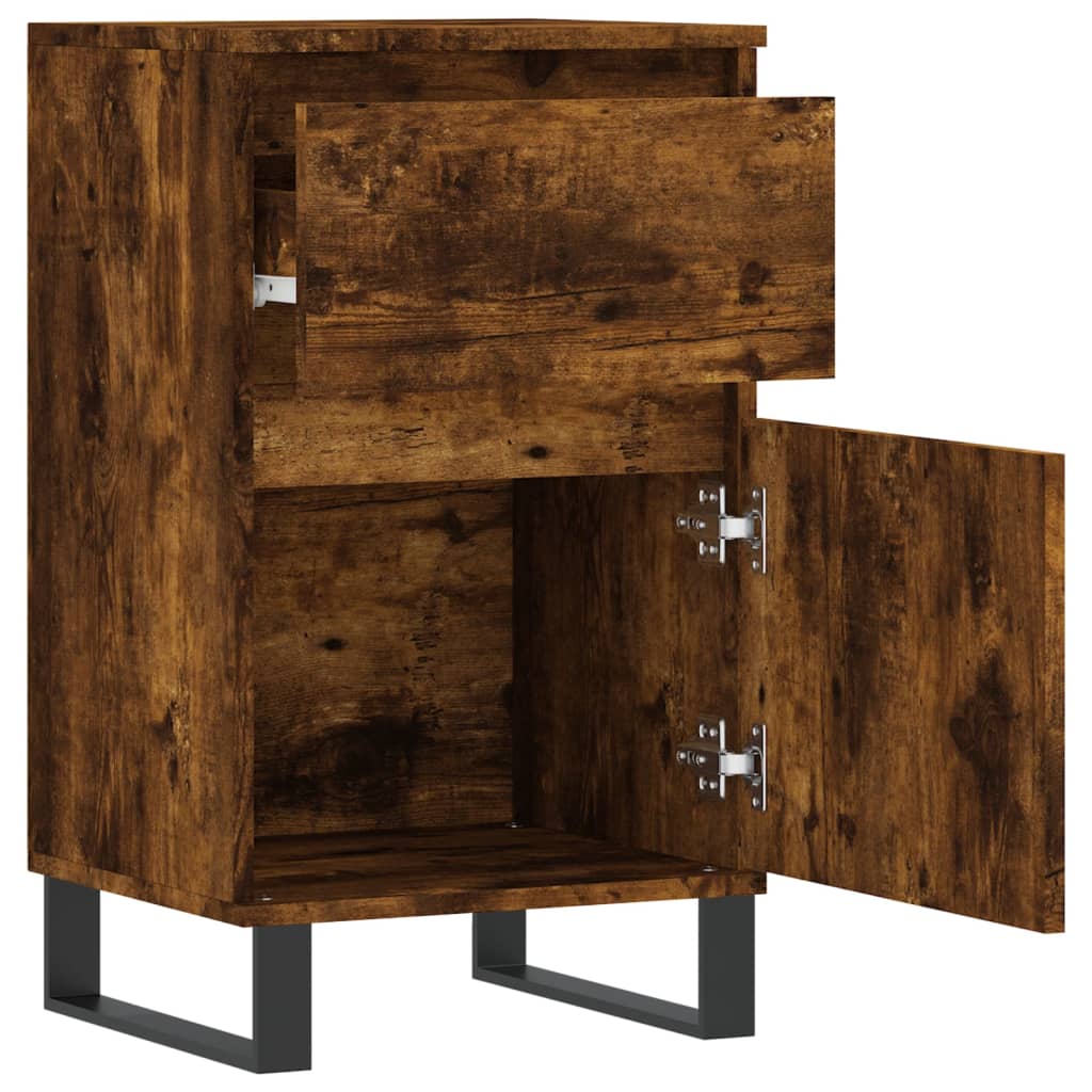 Buffet chêne fumé 40x35x70 cm bois d'ingénierie