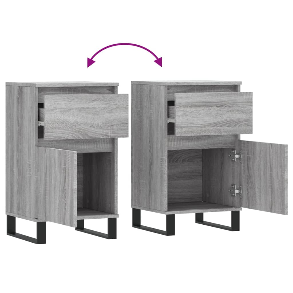 Sideboards 2 Stück sonomagrau 40x35x70 cm Holzwerkstoff