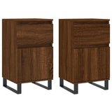 Buffets 2 pcs chêne marron 40x35x70 cm bois d'ingénierie