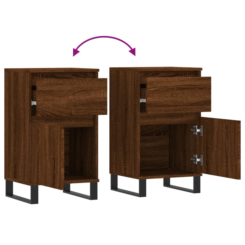 Buffets 2 pcs chêne marron 40x35x70 cm bois d'ingénierie