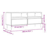 Meuble TV blanc brillant 100x34,5x44,5 cm bois d'ingénierie