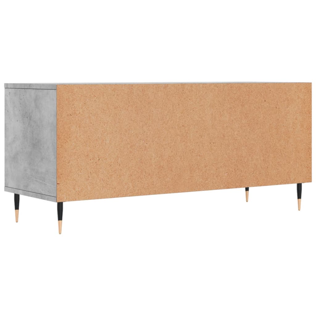 Meuble TV gris béton 100x34,5x44,5 cm bois d'ingénierie