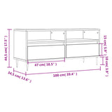 Meuble TV gris béton 100x34,5x44,5 cm bois d'ingénierie