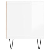 Meuble TV blanc brillant 100x34,5x44,5 cm bois d'ingénierie