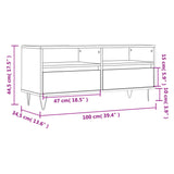 Meuble TV blanc brillant 100x34,5x44,5 cm bois d'ingénierie