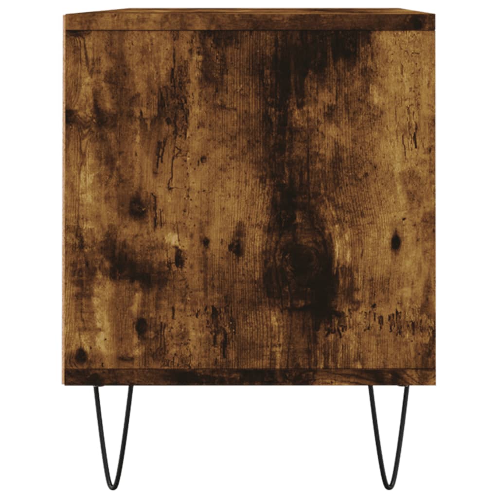 Meuble TV chêne fumé 100x34,5x44,5 cm bois d'ingénierie