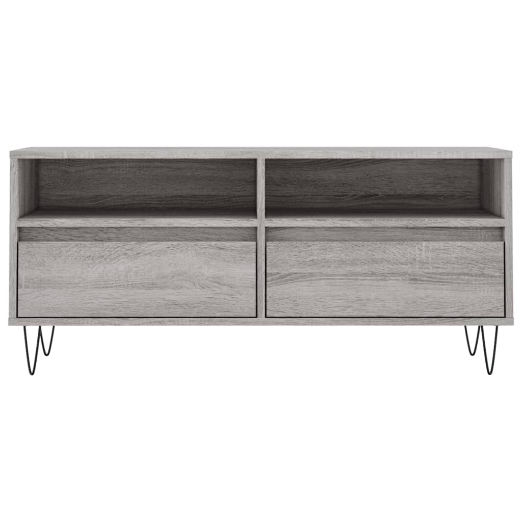 Meuble TV sonoma gris 100x34,5x44,5 cm bois d'ingénierie