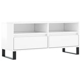 Meuble TV blanc brillant 100x34,5x44,5 cm bois d'ingénierie