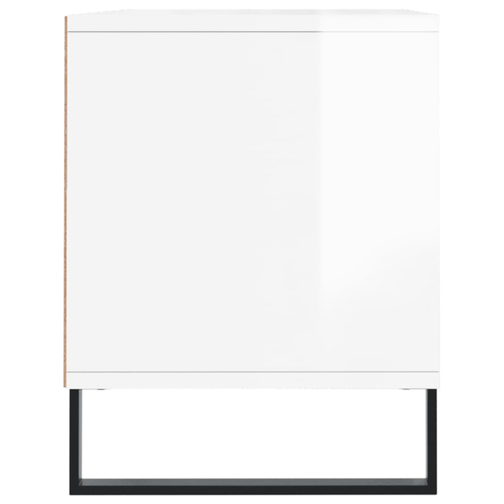 Meuble TV blanc brillant 100x34,5x44,5 cm bois d'ingénierie