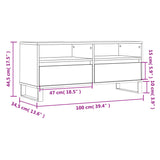 Meuble TV blanc brillant 100x34,5x44,5 cm bois d'ingénierie