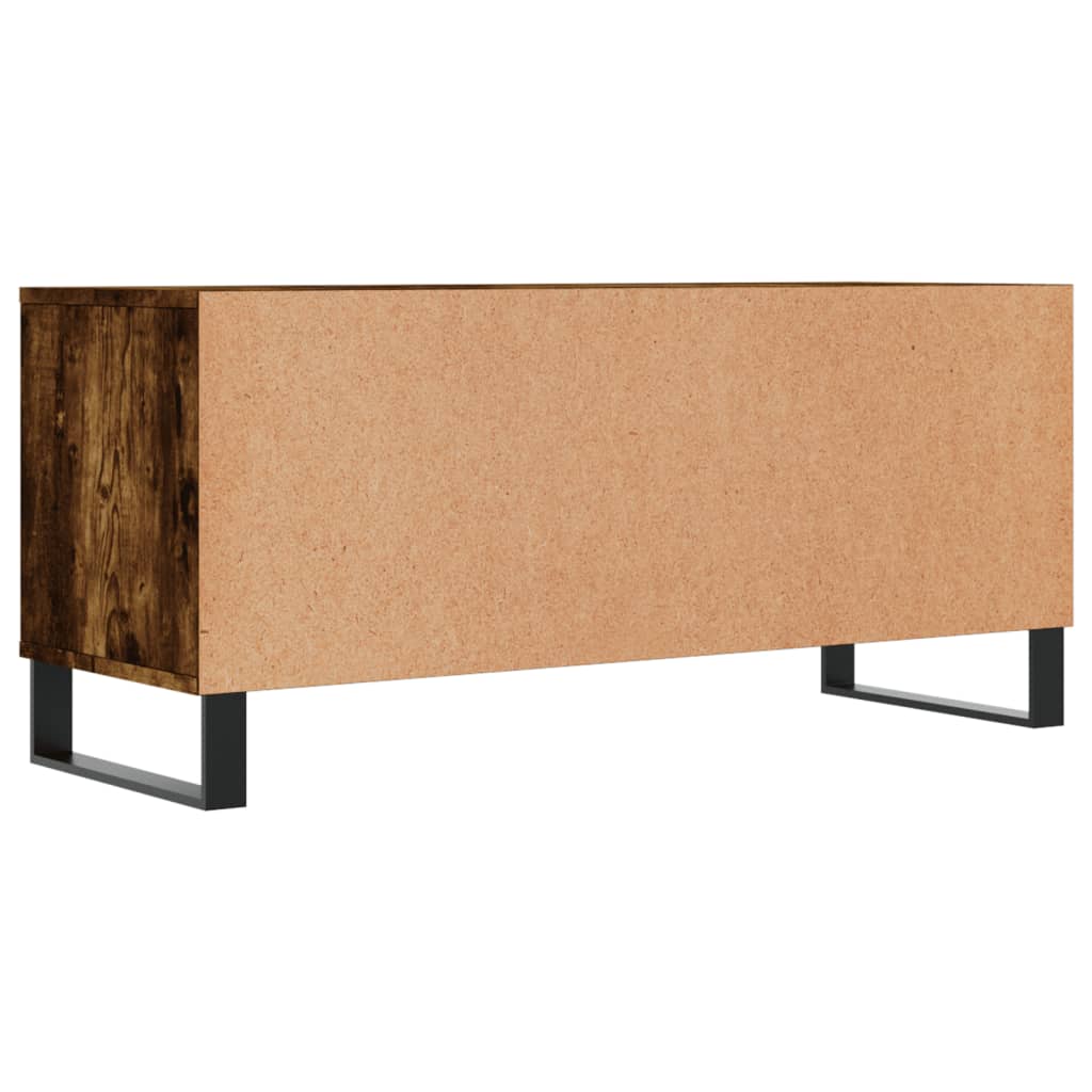 Meuble TV chêne fumé 100x34,5x44,5 cm bois d'ingénierie