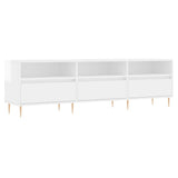 Meuble TV blanc brillant 150x30x44,5 cm bois d'ingénierie