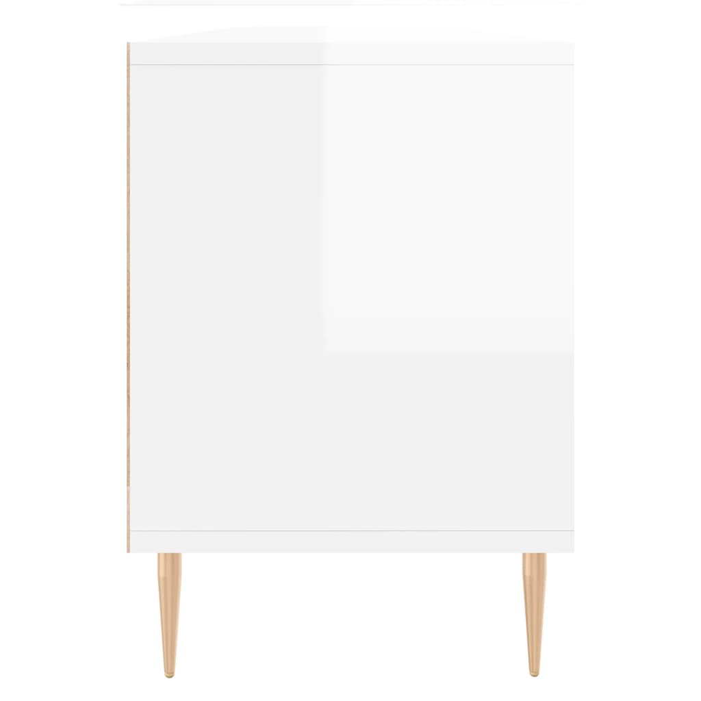 Meuble TV blanc brillant 150x30x44,5 cm bois d'ingénierie