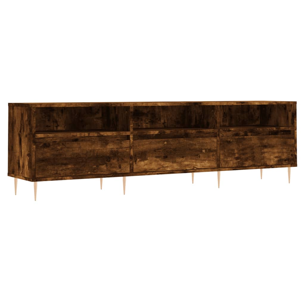 Meuble TV chêne fumé 150x30x44,5 cm bois d'ingénierie