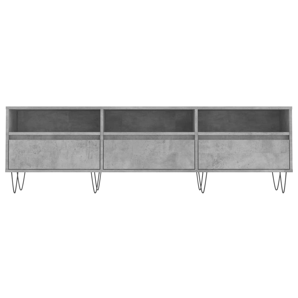 Meuble TV gris béton 150x30x44,5 cm bois d'ingénierie