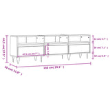 Meuble TV gris béton 150x30x44,5 cm bois d'ingénierie