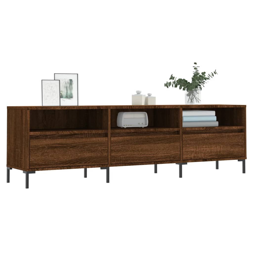 Meuble TV chêne marron 150x30x44,5 cm bois d'ingénierie