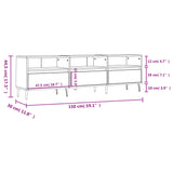 Meuble TV blanc 150x30x44,5 cm bois d'ingénierie