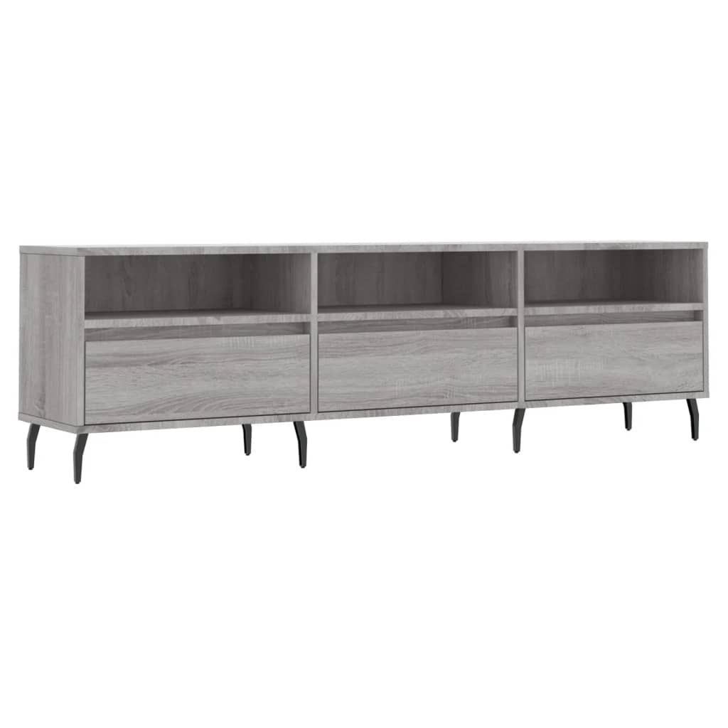 Meuble TV sonoma gris 150x30x44,5 cm bois d'ingénierie