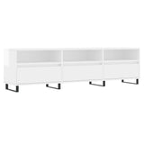 Meuble TV blanc brillant 150x30x44,5 cm bois d'ingénierie