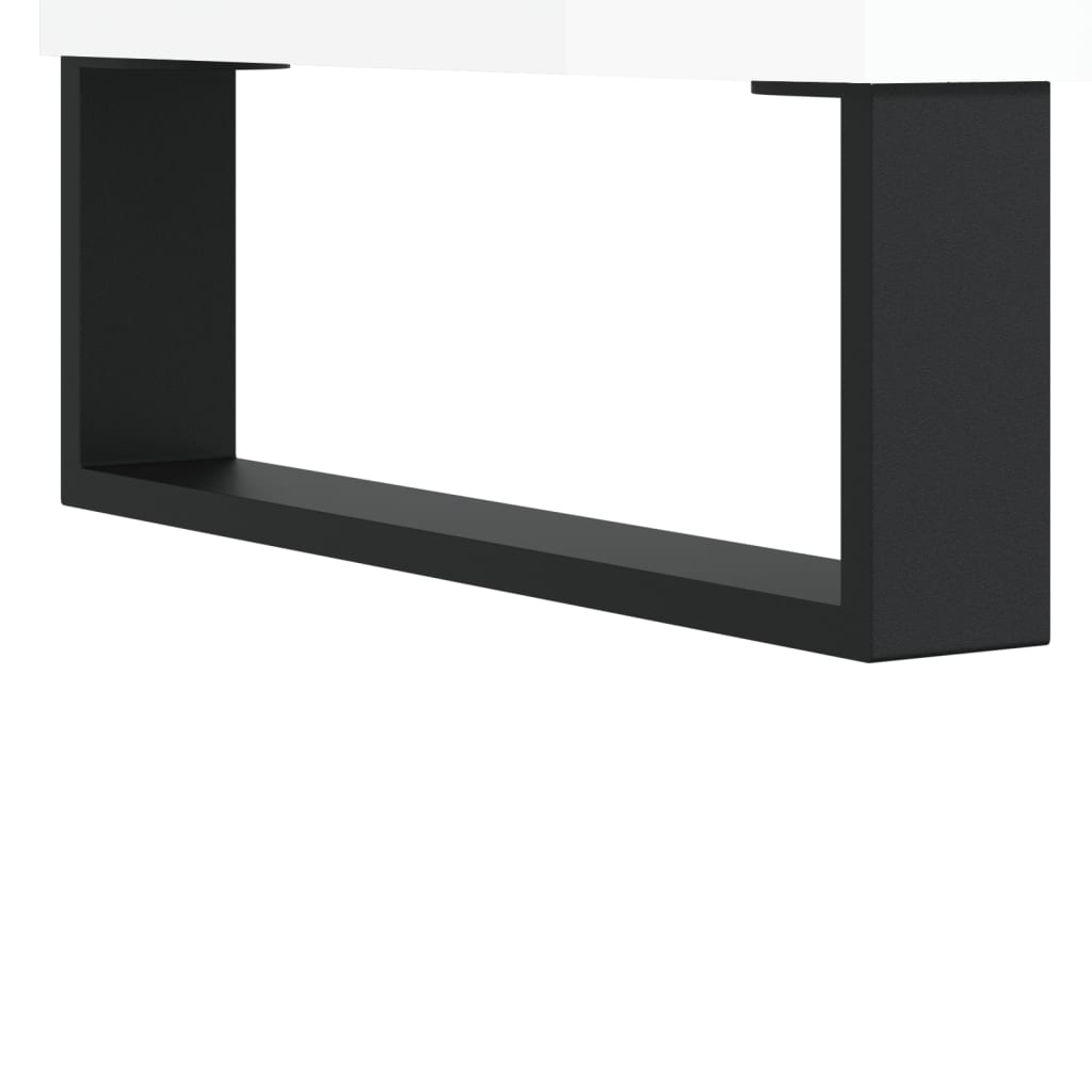 Meuble TV blanc brillant 150x30x44,5 cm bois d'ingénierie