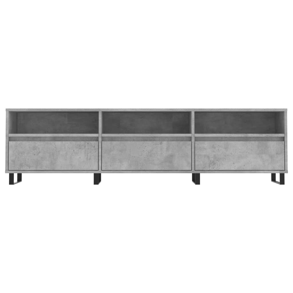 Meuble TV gris béton 150x30x44,5 cm bois d'ingénierie