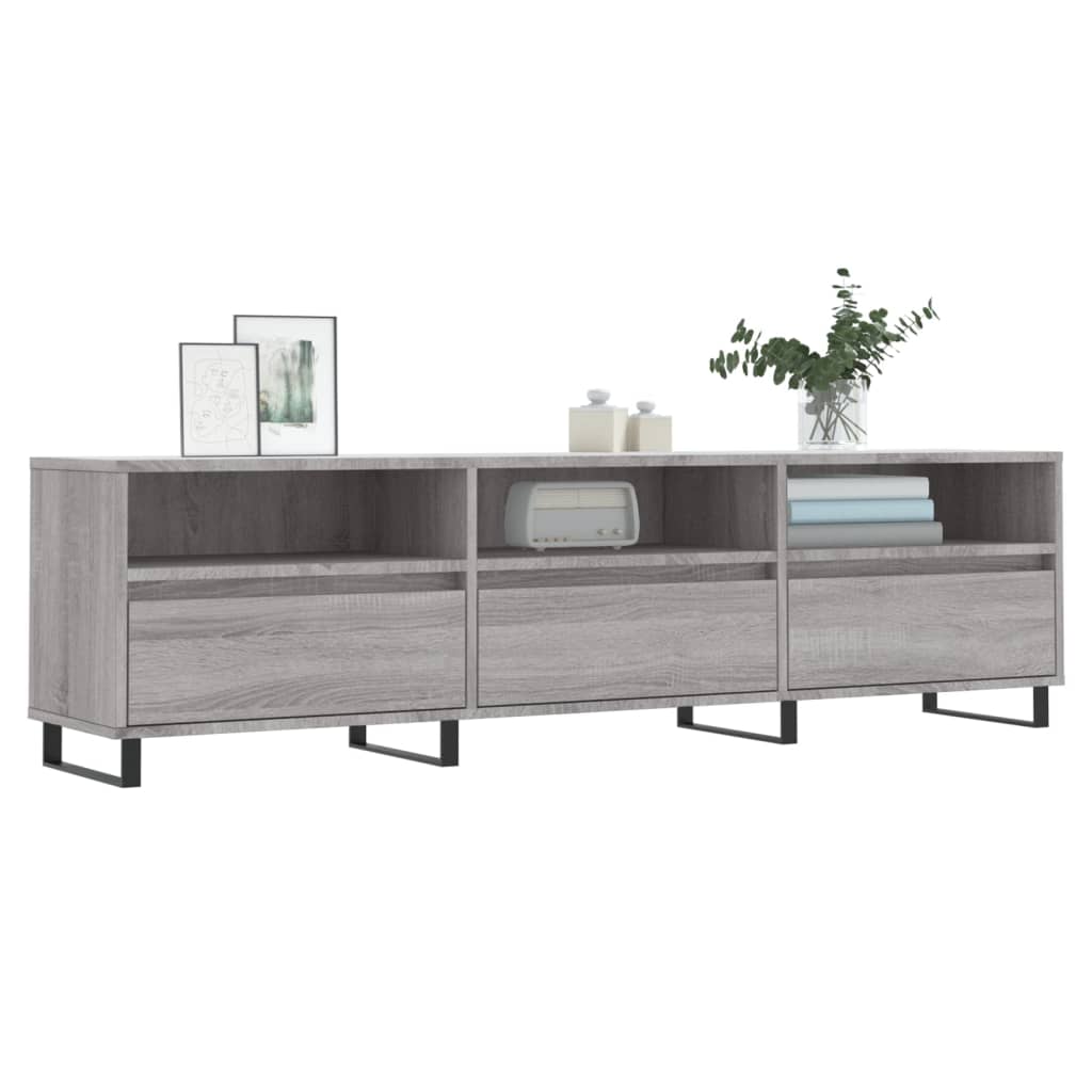 Meuble TV sonoma gris 150x30x44,5 cm bois d'ingénierie