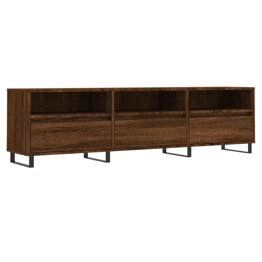 Meuble TV chêne marron 150x30x44,5 cm bois d'ingénierie