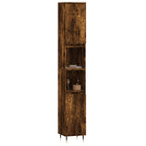 Armoire de bain chêne fumé 30x30x190 cm bois d'ingénierie