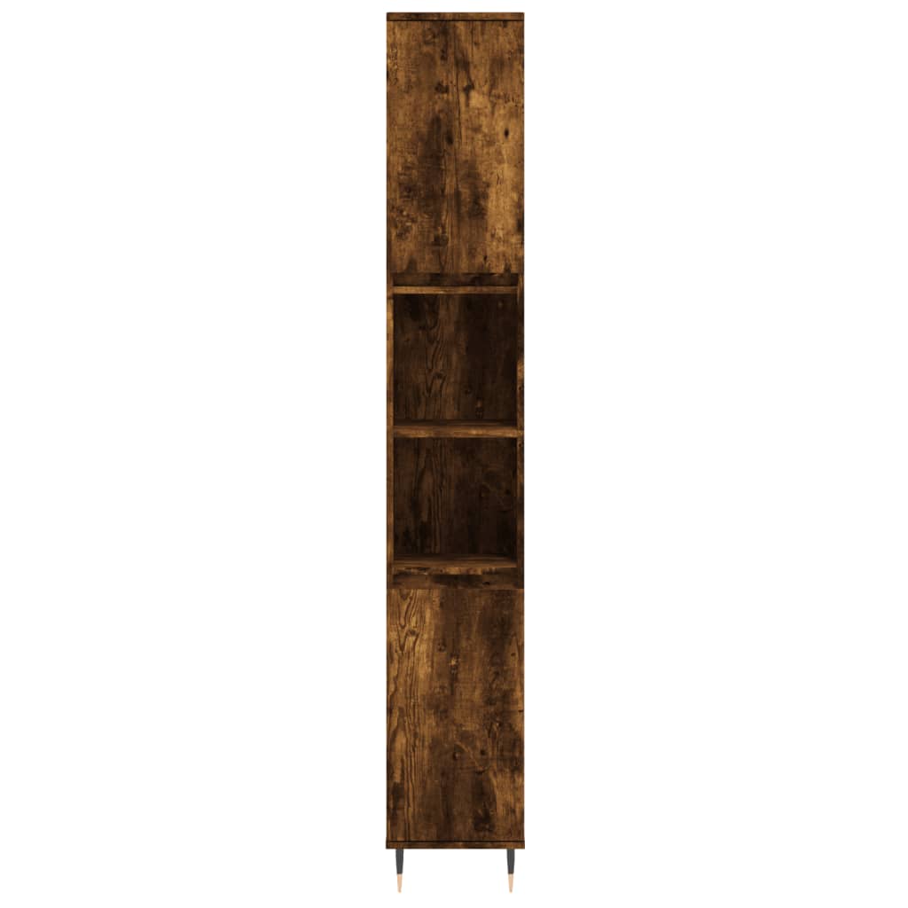 Armoire de bain chêne fumé 30x30x190 cm bois d'ingénierie