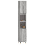 Armoire de bain sonoma gris 30x30x190 cm bois d'ingénierie