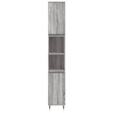 Sonoma grauer Badezimmerschrank 30x30x190 cm aus Holzwerkstoff