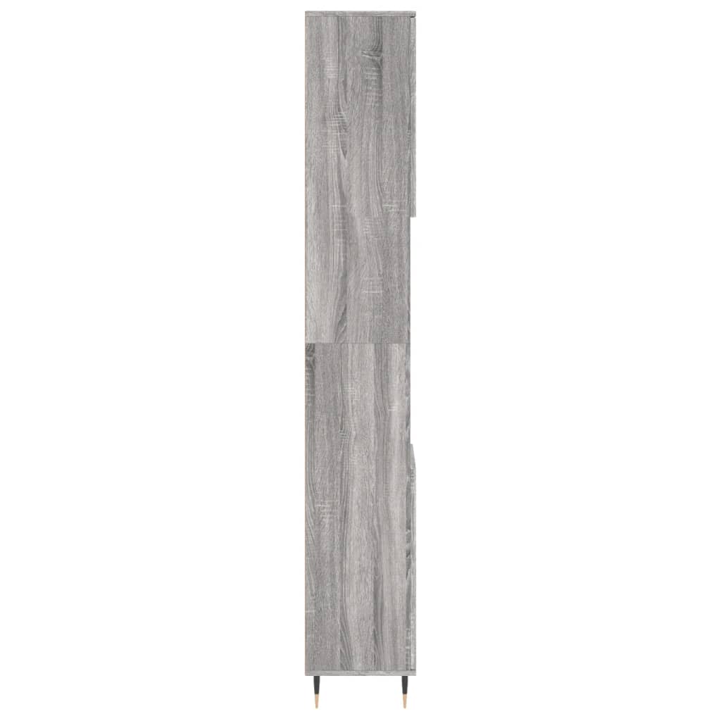 Armoire de bain sonoma gris 30x30x190 cm bois d'ingénierie