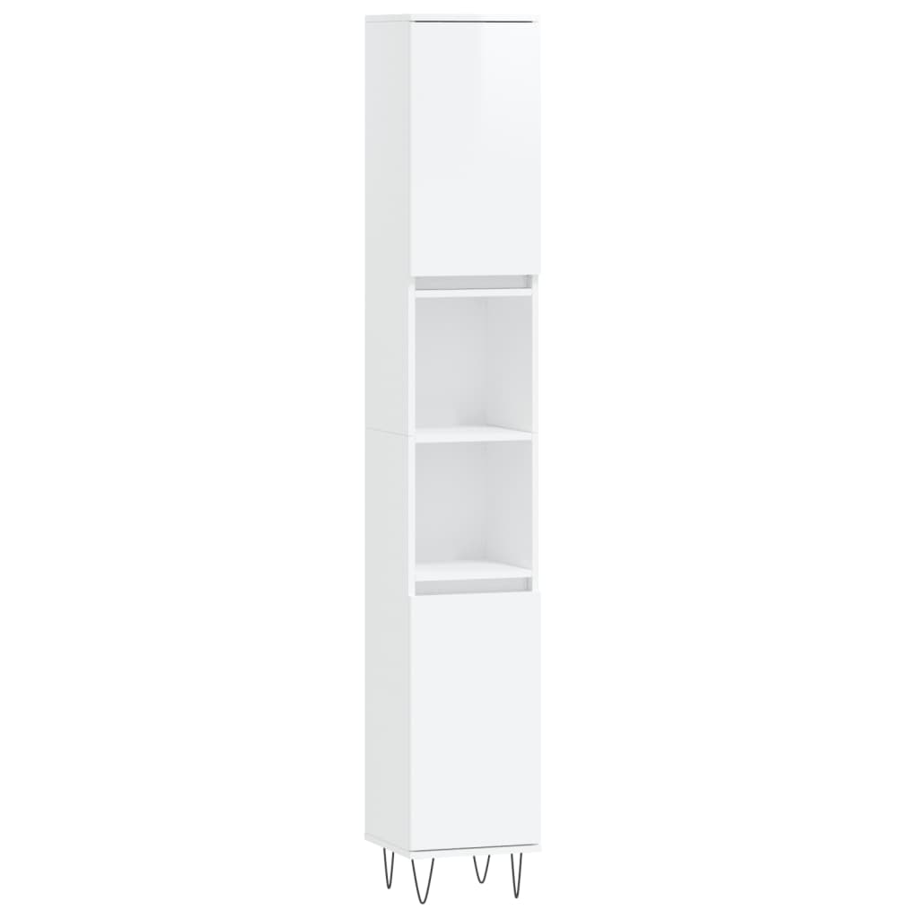 Armoire de salle de bain blanc brillant 30x30x190 cm