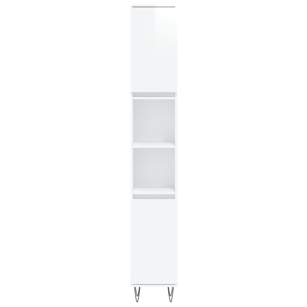 Armoire de salle de bain blanc brillant 30x30x190 cm