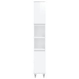 Armoire de salle de bain blanc brillant 30x30x190 cm